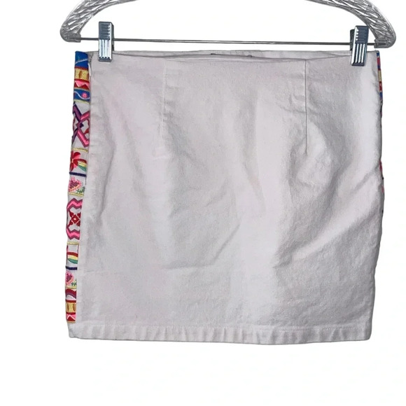 Harper Floral Fiesta Mini Skirt Multi Embroidered Ivory Size Medium Festival Fun - Picture 2 of 8